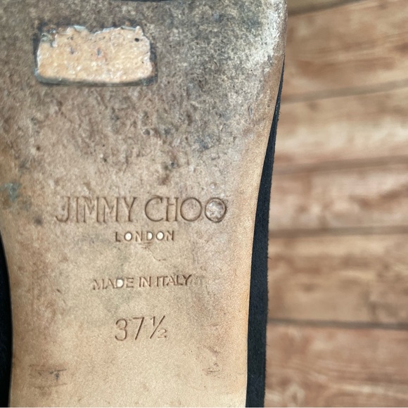 Jimmy Choo woman Black Suede Jaida Smoking  Size 37.5 usa 6.5 - Picture 13 of 16
